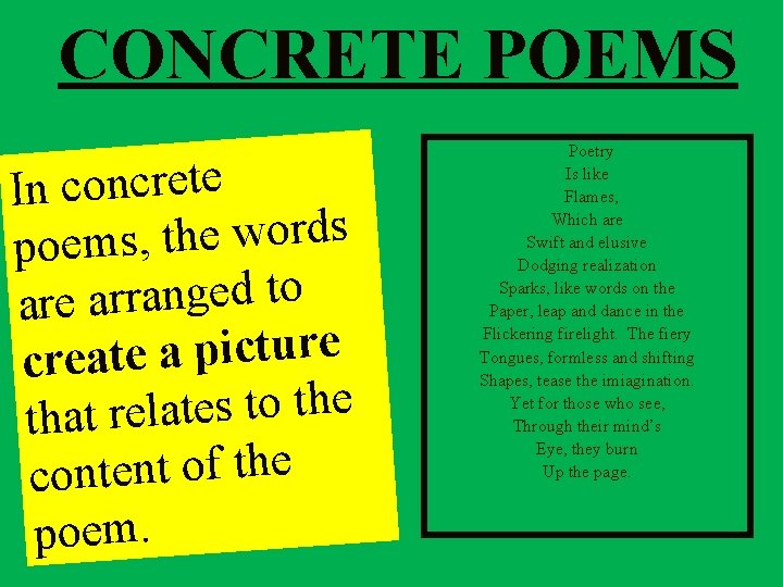 CONCRETE POEMS In concrete s d r o w e h t , s CONCRETE POEMS In concrete s d r o w e h t , s
