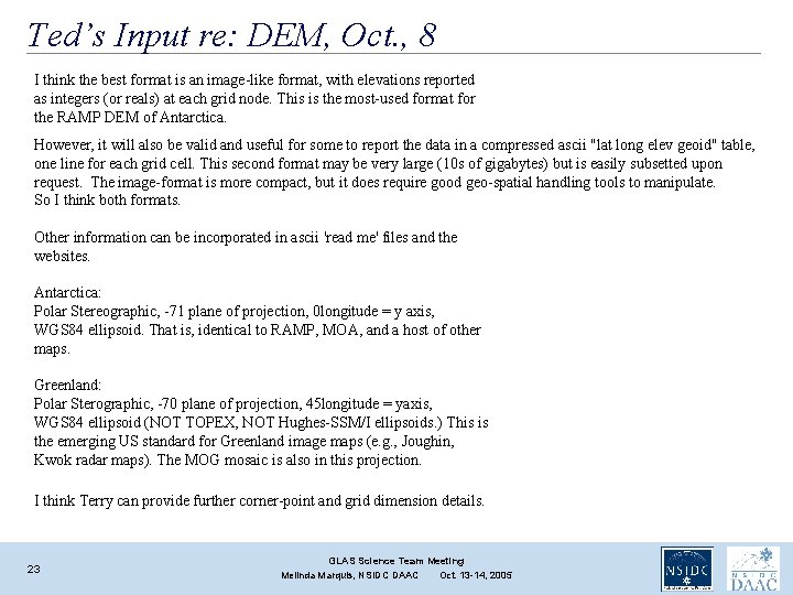 Ted’s Input re: DEM, Oct. , 8 I think the best format is an Ted’s Input re: DEM, Oct. , 8 I think the best format is an