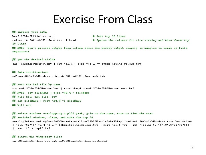 Exercise From Class ## inspect your data head 50 kbx 5 kb. Windows. txt Exercise From Class ## inspect your data head 50 kbx 5 kb. Windows. txt