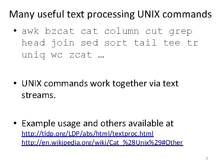 Introduction to UNIX Text Processing Sandeep Chinchali 10