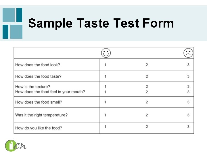 Sample Taste Test Form 