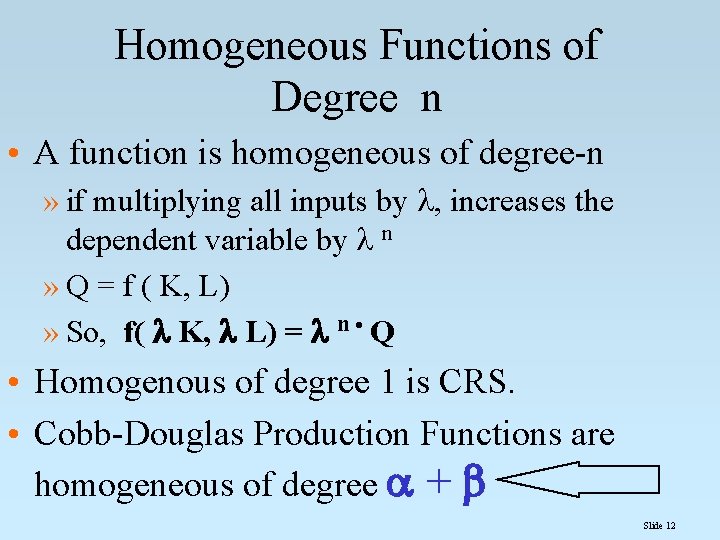 Production Economics Chapter 7 Managers Must Decide Not