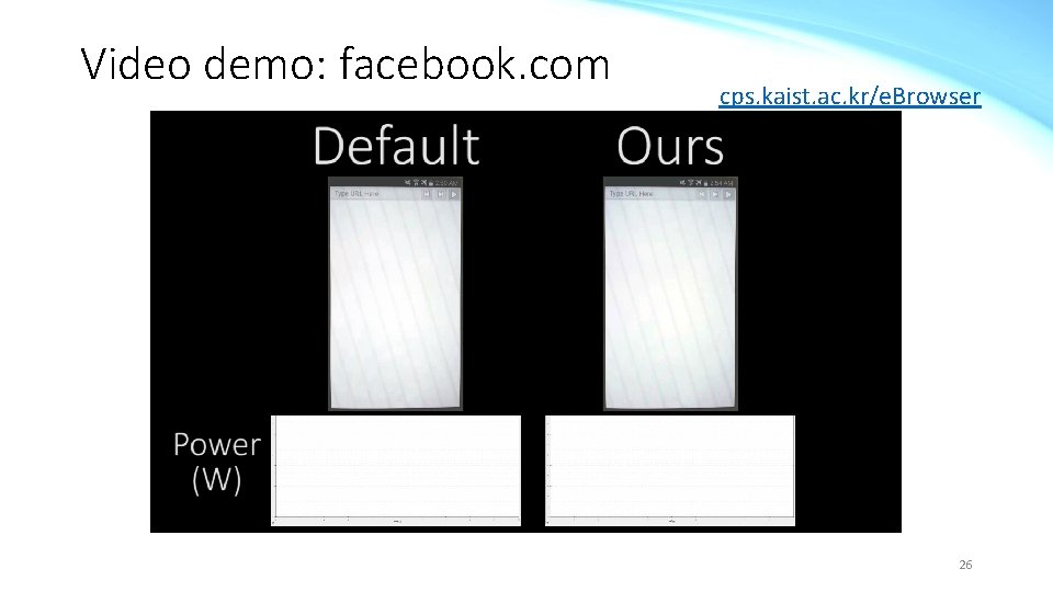 Video demo: facebook. com cps. kaist. ac. kr/e. Browser 26 