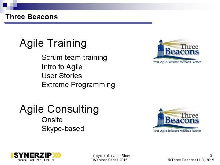 Three Beacons Agile Training Scrum team training Intro to Agile User Stories Extreme Programming