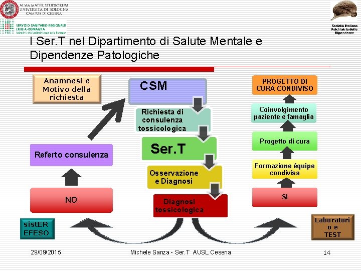 I Ser. T nel Dipartimento di Salute Mentale e Dipendenze Patologiche Anamnesi e Motivo