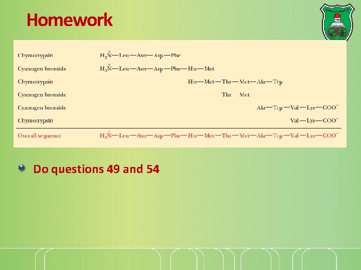 Homework Do questions 49 and 54 