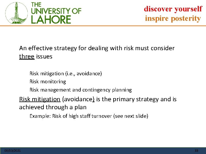 discover yourself inspire posterity An effective strategy for dealing with risk must consider three
