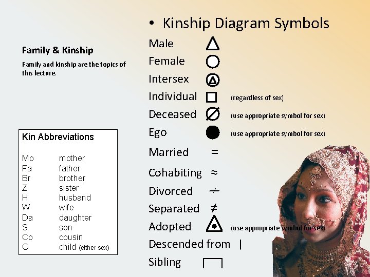  • Kinship Diagram Symbols Family & Kinship Family and kinship are the topics