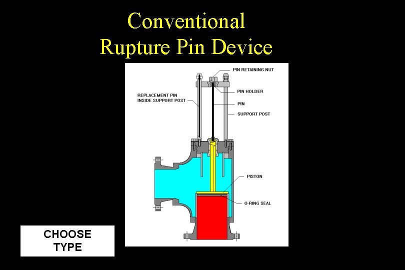 Conventional Rupture Pin Device CHOOSE TYPE 