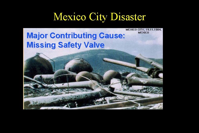 Mexico City Disaster Major Contributing Cause: Missing Safety Valve 