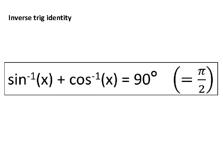 Inverse trig identity 