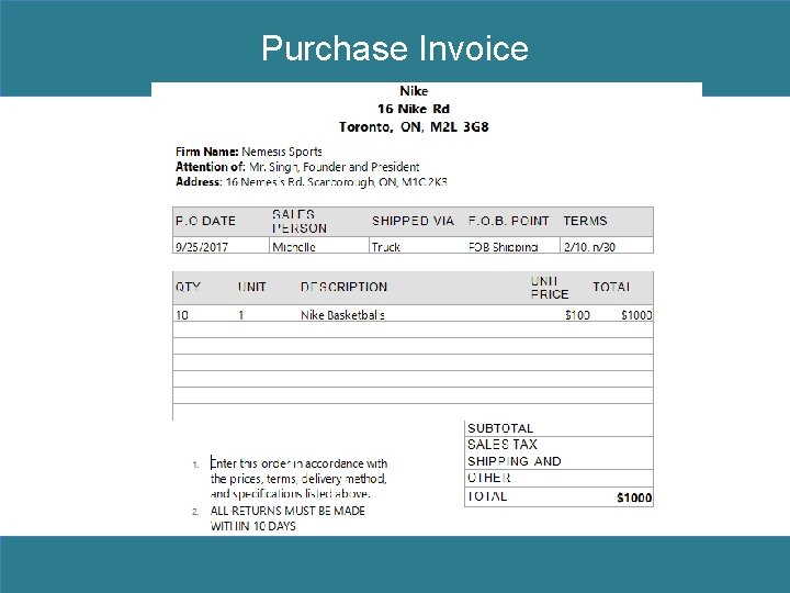 Purchase Invoice 