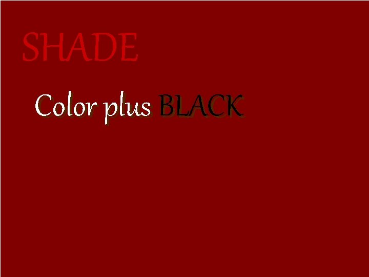 SHADE Color plus BLACK 