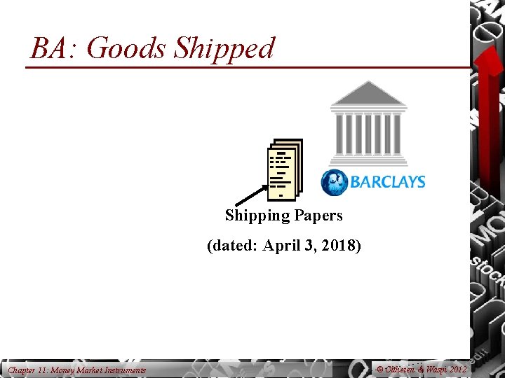 BA: Goods Shipped Shipping Papers (dated: April 3, 2018) Chapter 11: Money Market Instruments