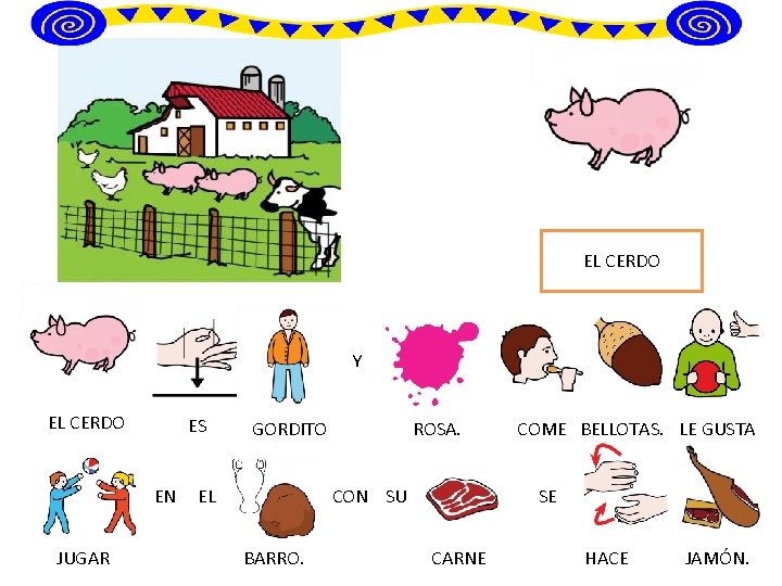 EL CERDO Y EL CERDO ES EN JUGAR GORDITO EL ROSA. CON SU BARRO.
