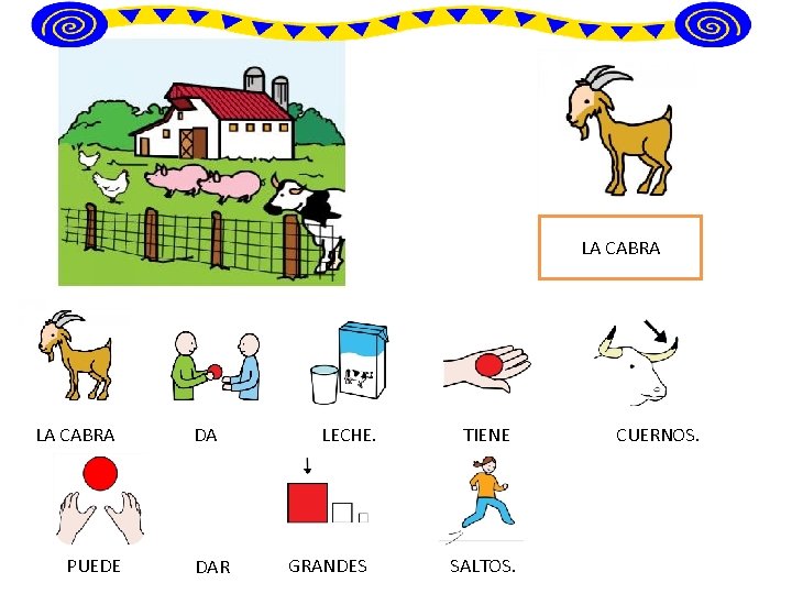 LA CABRA PUEDE DA DAR LECHE. GRANDES TIENE SALTOS. CUERNOS. 