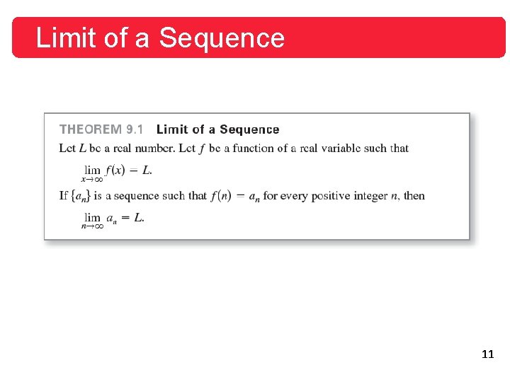 Limit of a Sequence 11 