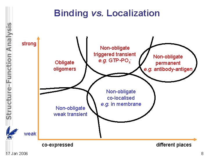 Structure-Function Analysis Binding vs. Localization strong Obligate oligomers Non-obligate weak transient Non-obligate triggered transient