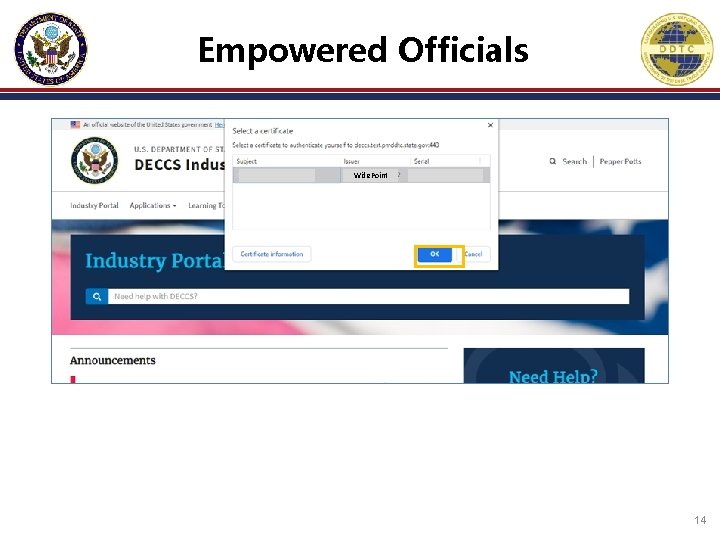 Empowered Officials Wide. Point 14 Empowered Officials Wide. Point 14
