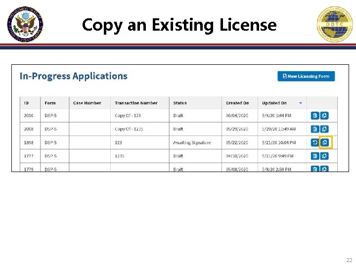 Copy an Existing License 22 Copy an Existing License 22