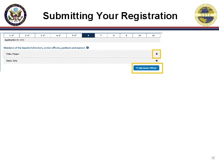 Submitting Your Registration 35 Submitting Your Registration 35