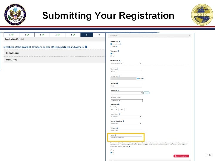 Submitting Your Registration 36 Submitting Your Registration 36