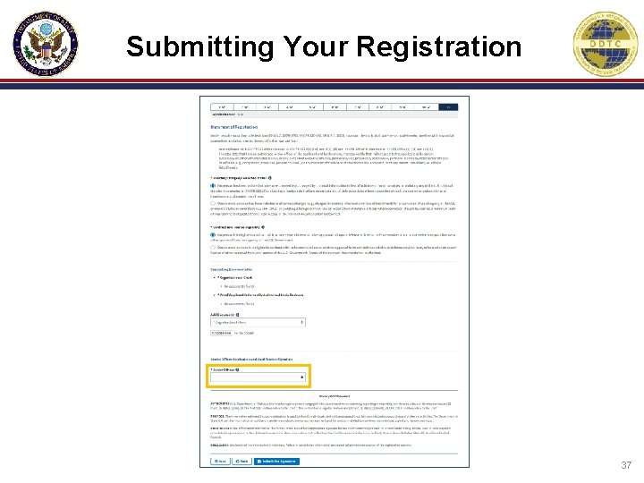 Submitting Your Registration 37 Submitting Your Registration 37