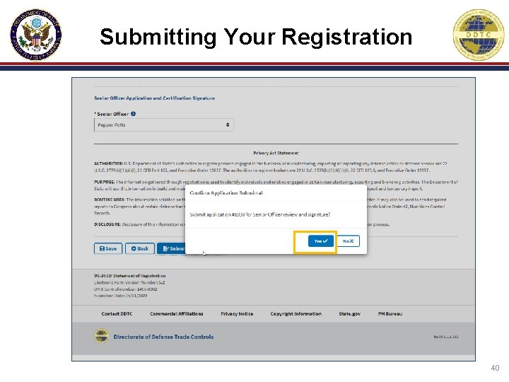 Submitting Your Registration 40 Submitting Your Registration 40