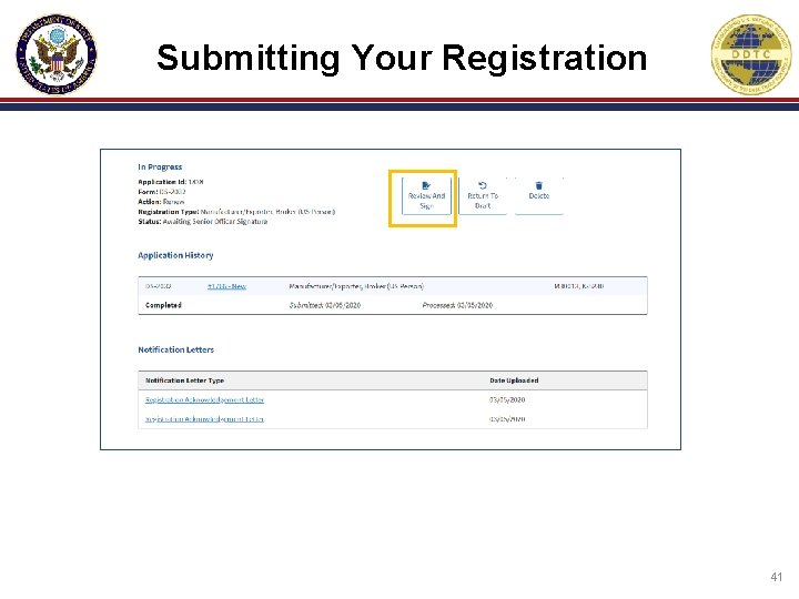 Submitting Your Registration 41 Submitting Your Registration 41