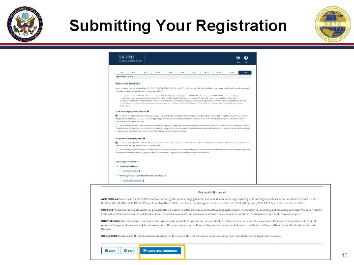 Submitting Your Registration 43 Submitting Your Registration 43