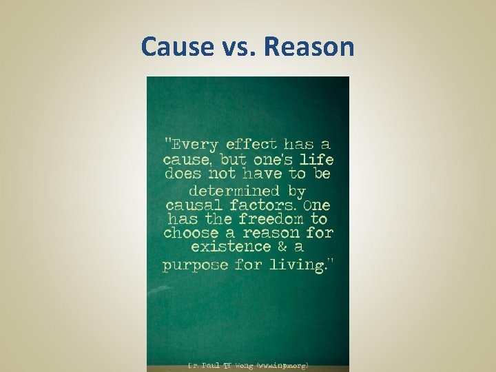 Cause vs. Reason 