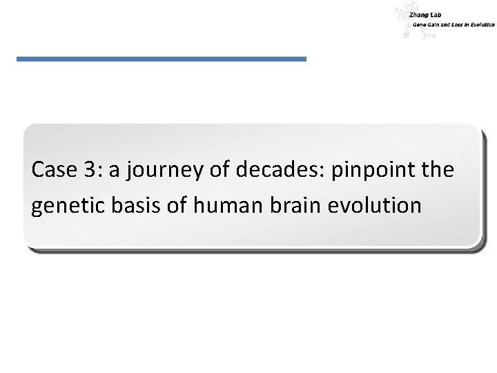 Case 3: a journey of decades: pinpoint the genetic basis of human brain evolution