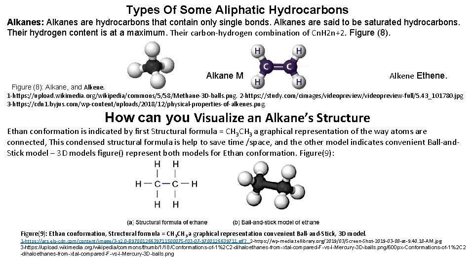 Types Of Some Aliphatic Hydrocarbons Alkanes: Alkanes are hydrocarbons that contain only single bonds.