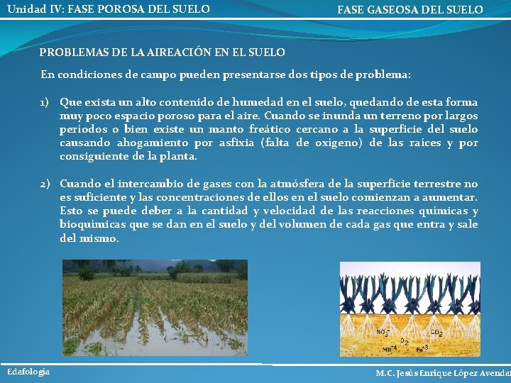 Unidad IV: FASE POROSA DEL SUELO FASE GASEOSA DEL SUELO PROBLEMAS DE LA AIREACIÓN