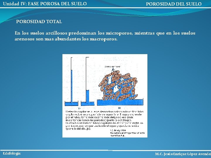 Unidad IV: FASE POROSA DEL SUELO POROSIDAD TOTAL En los suelos arcillosos predominan los