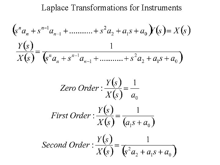 Laplace Transformations for Instruments 