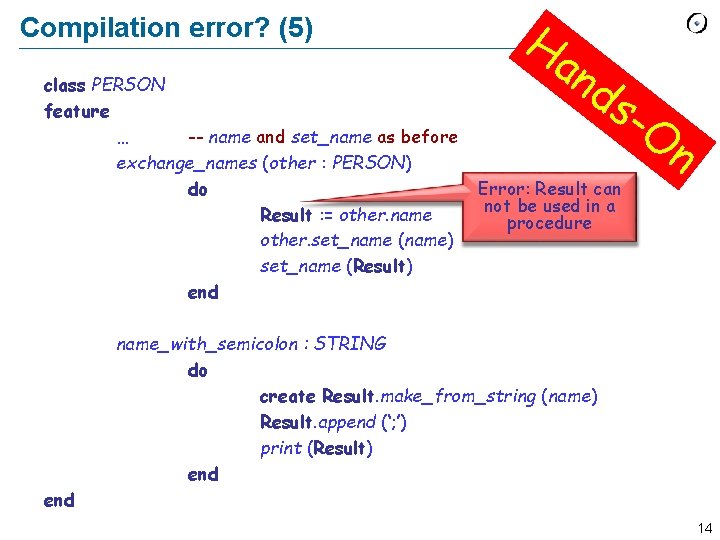 Compilation error? (5) class PERSON feature … -- name and set_name as before exchange_names