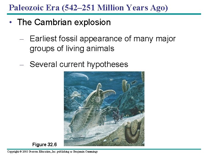 Paleozoic Era (542– 251 Million Years Ago) • The Cambrian explosion – Earliest fossil