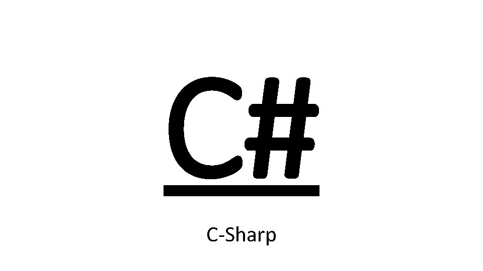 C# C-Sharp 