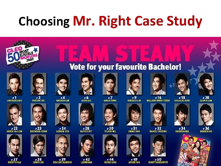 Choosing Mr. Right Case Study 