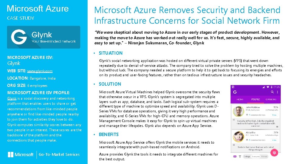 Microsoft Azure CASE STUDY Microsoft Azure Removes Security and Backend Infrastructure Concerns for Social