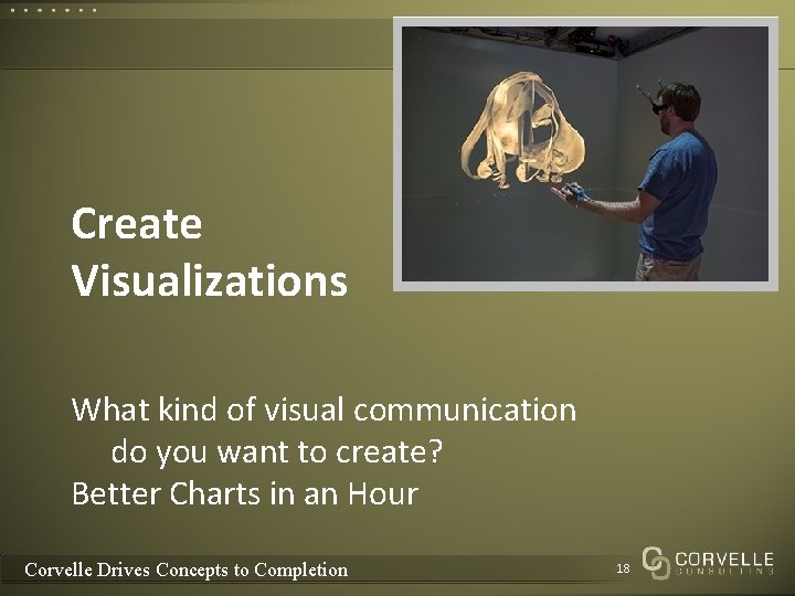 Create Visualizations What kind of visual communication do you want to create? Better Charts