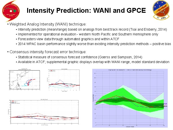 Intensity Prediction: WANI and GPCE • Weighted Analog Intensity (WANI) technique: • Intensity prediction