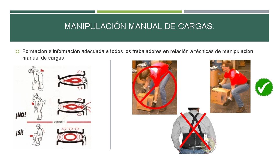 MANIPULACIÓN MANUAL DE CARGAS. Formación e información adecuada a todos los trabajadores en relación MANIPULACIÓN MANUAL DE CARGAS. Formación e información adecuada a todos los trabajadores en relación