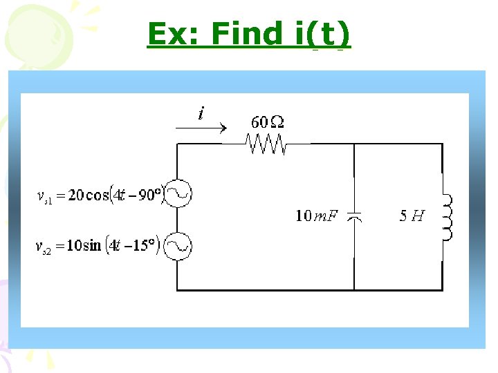Ex: Find i(t) 