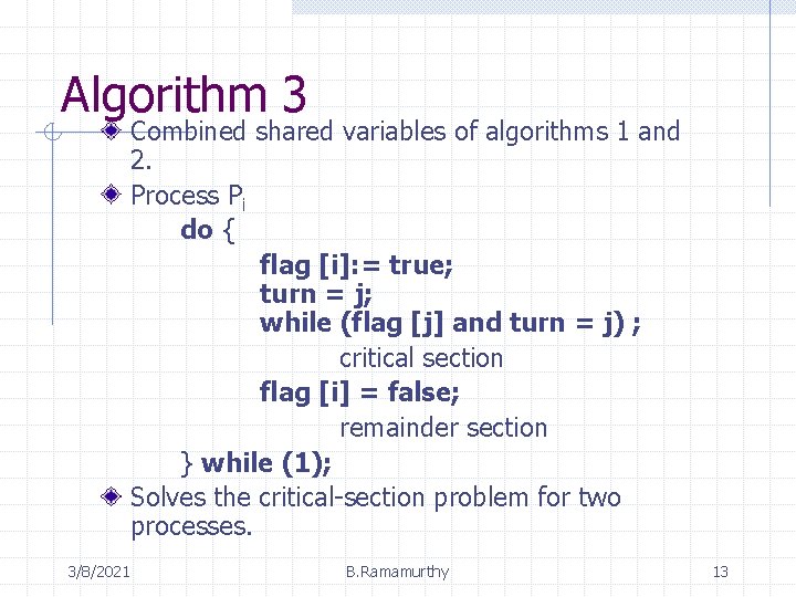 Algorithm 3 Combined shared variables of algorithms 1 and 2. Process Pi do {