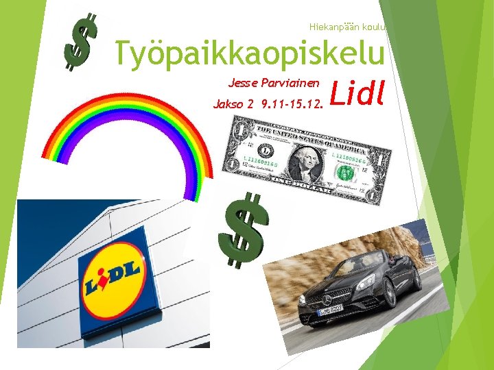 Hiekanpään koulu Työpaikkaopiskelu Lidl Jesse Parviainen Jakso 2 9. 11 -15. 12. 