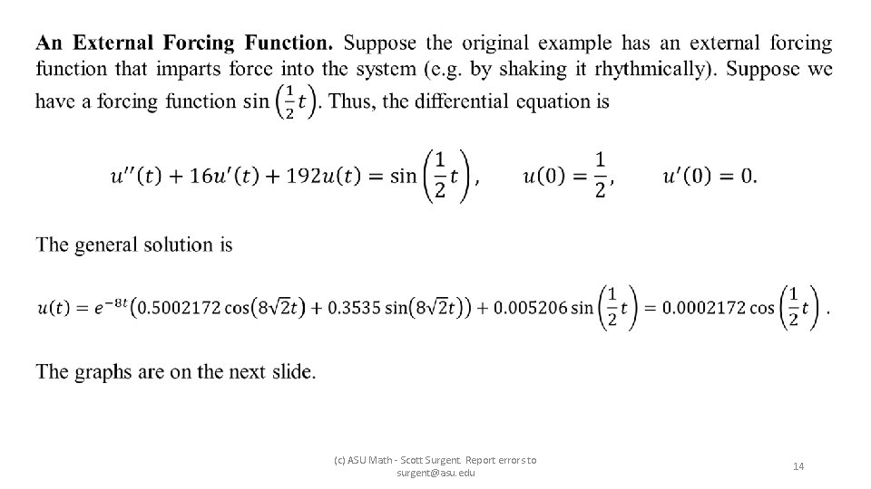  (c) ASU Math - Scott Surgent. Report errors to surgent@asu. edu 14 