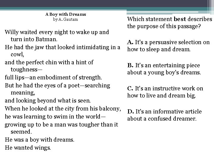 A Boy with Dreams by A. Gautam Willy waited every night to wake up