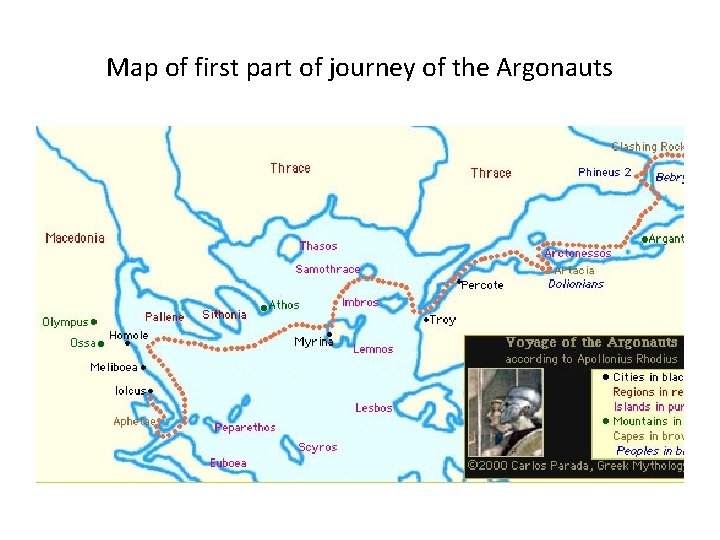 Map of first part of journey of the Argonauts 